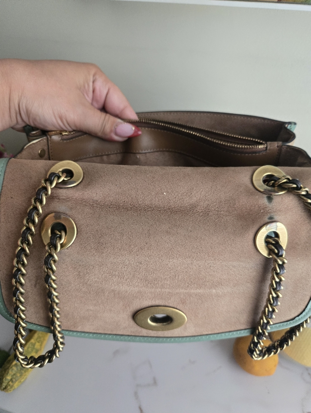 GUC Coach Parker Soft Colorblock Turnlock Leather Shoulder Bag - Picture 15 of 15